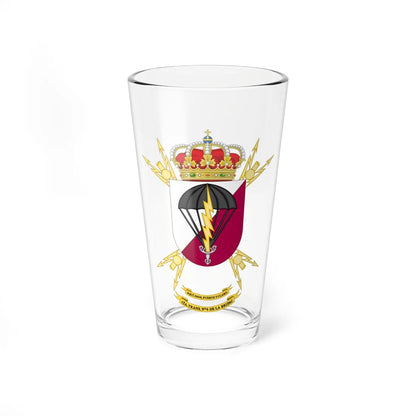 Coat of Arms of the 6th Parachute Signal Company (Spain) (Coat of Arms) Pint Glass 16oz 16oz - Go Mug Yourself