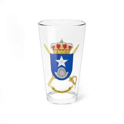 Coat of Arms of the 7th Brigade Galicia Headquarters Battalion (Spain) (Coat of Arms) Pint Glass 16oz 16oz - Go Mug Yourself