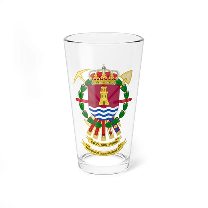 Coat of Arms of the 7th Engineer Regiment (Spain) (Coat of Arms) Pint Glass 16oz - Go Mug Yourself