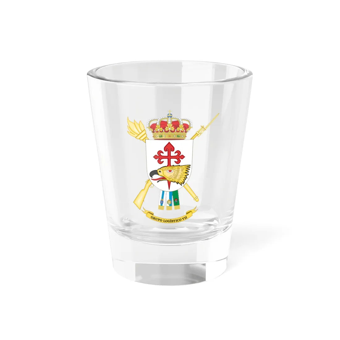 Coat of Arms of the 7th Logistics Air-transportable Group (Spain) (Coat of Arms) Shot Glass 1.5oz 1.5oz - Go Mug Yourself
