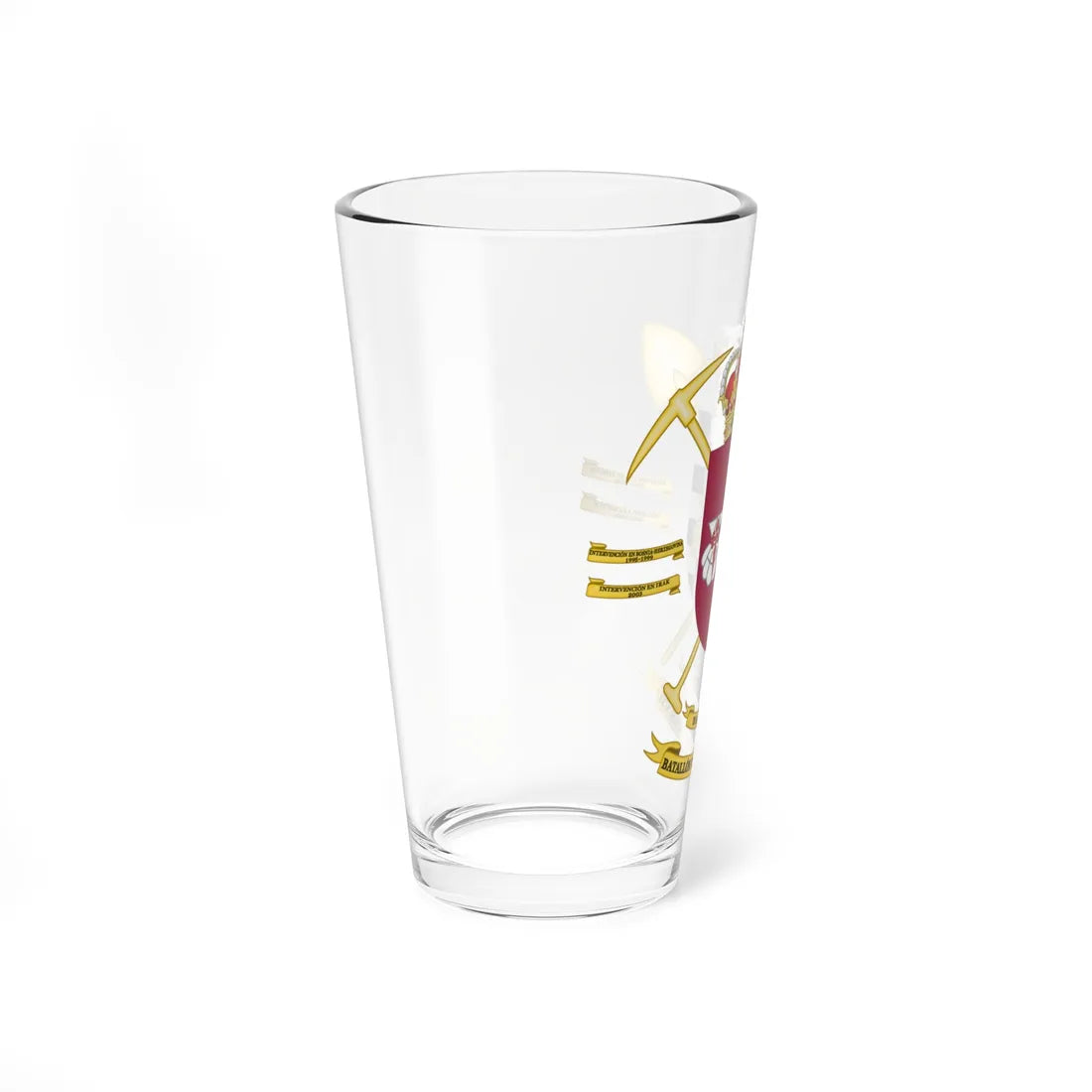 Coat of Arms of the 7th Military Engineering Battalion (Spain) (Coat of Arms) Pint Glass 16oz - Go Mug Yourself
