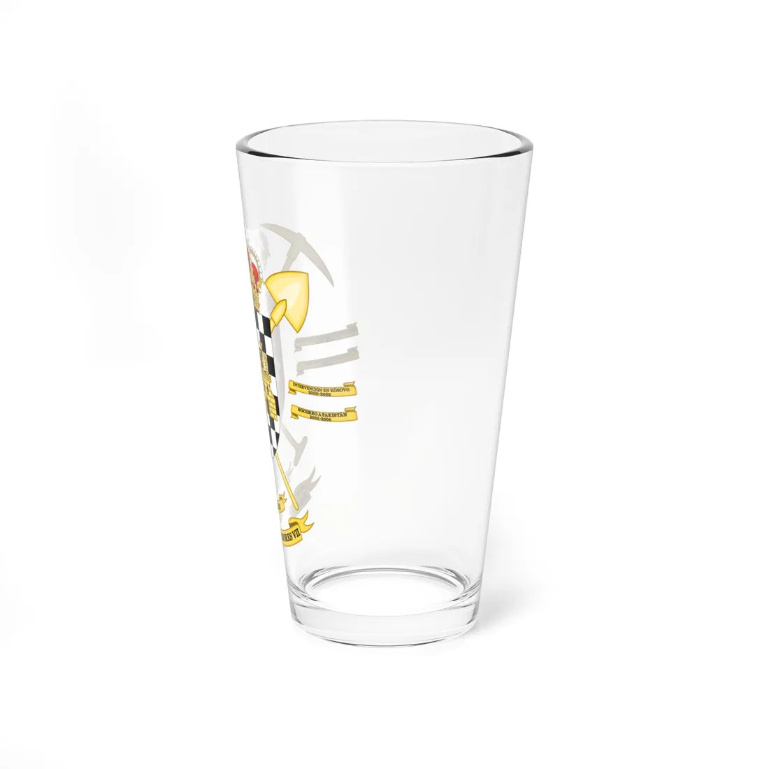 Coat of Arms of the 7th Military Engineering Battalion (Spain) (Coat of Arms) Pint Glass 16oz - Go Mug Yourself