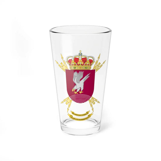 Coat of Arms of the 7th Signals Company (Spain) (Coat of Arms) Pint Glass 16oz 16oz - Go Mug Yourself