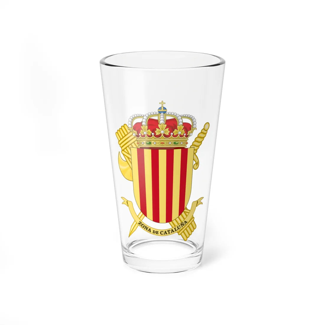 Coat of Arms of the 7th Zone of the Guardia Civil - Catalonia (Spain) (Coat of Arms) Pint Glass 16oz 16oz - Go Mug Yourself