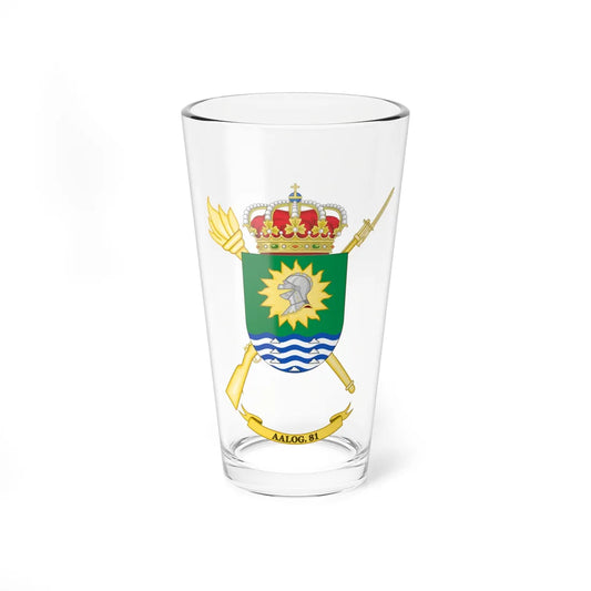 Coat of Arms of the 81st Logistics Support Group (Spain) (Coat of Arms) Pint Glass 16oz 16oz - Go Mug Yourself