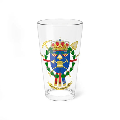 Coat of Arms of the 8th Engineer Regiment (Spain) (Coat of Arms) Pint Glass 16oz 16oz - Go Mug Yourself
