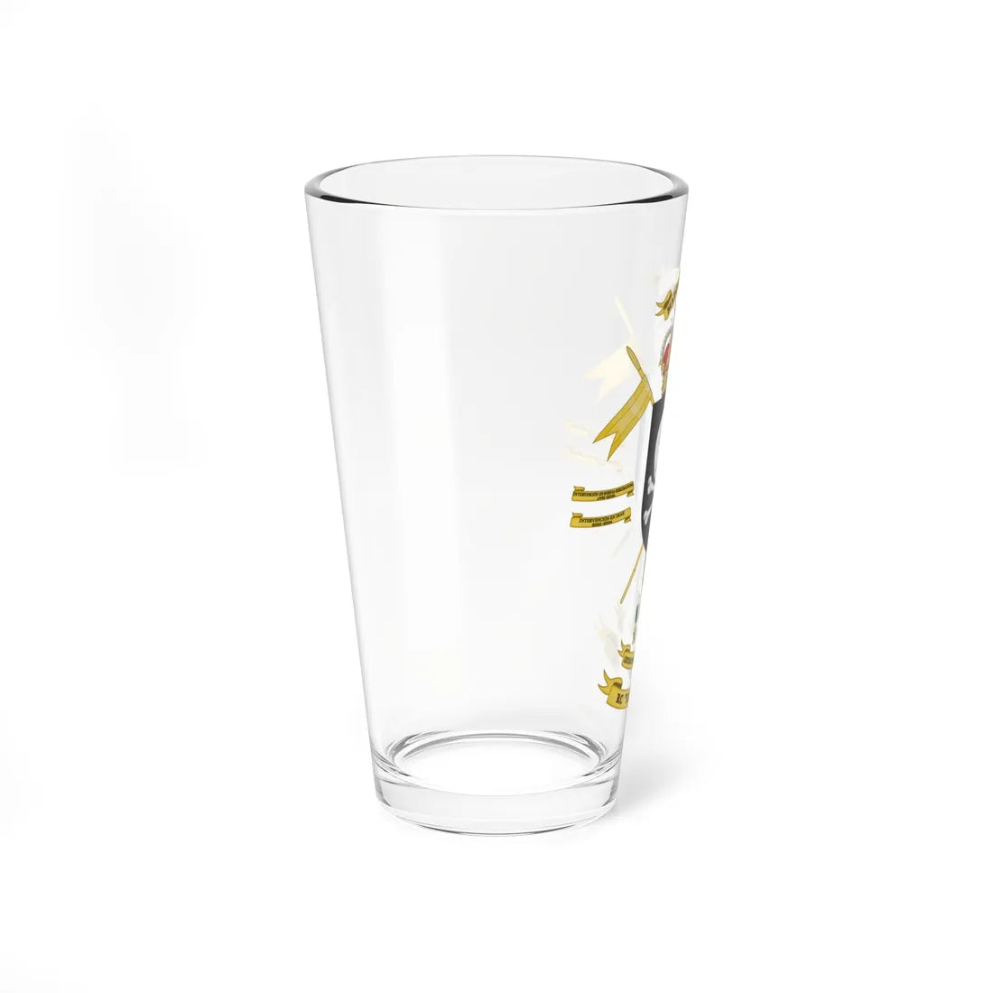 Coat of Arms of the 8th Light Armoured Cavalry Regiment Lusitania (Spain) (Coat of Arms) Pint Glass 16oz - Go Mug Yourself