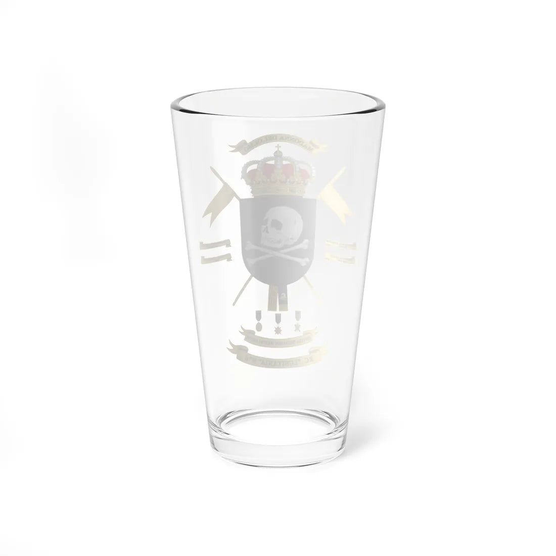 Coat of Arms of the 8th Light Armoured Cavalry Regiment Lusitania (Spain) (Coat of Arms) Pint Glass 16oz - Go Mug Yourself