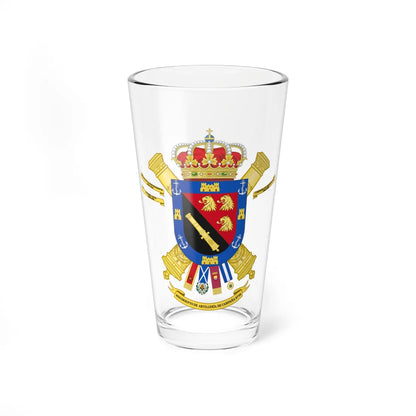 Coat of Arms of the 93rd Field Artillery Regiment (Spain) (Coat of Arms) Pint Glass 16oz 16oz - Go Mug Yourself