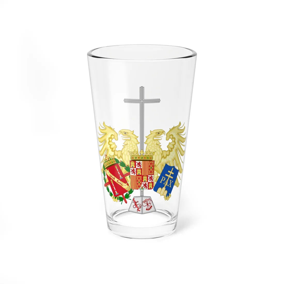 Coat of arms of the Abbey of the Valley of the Fallen (Spain) (Coat of Arms) Pint Glass 16oz 16oz - Go Mug Yourself