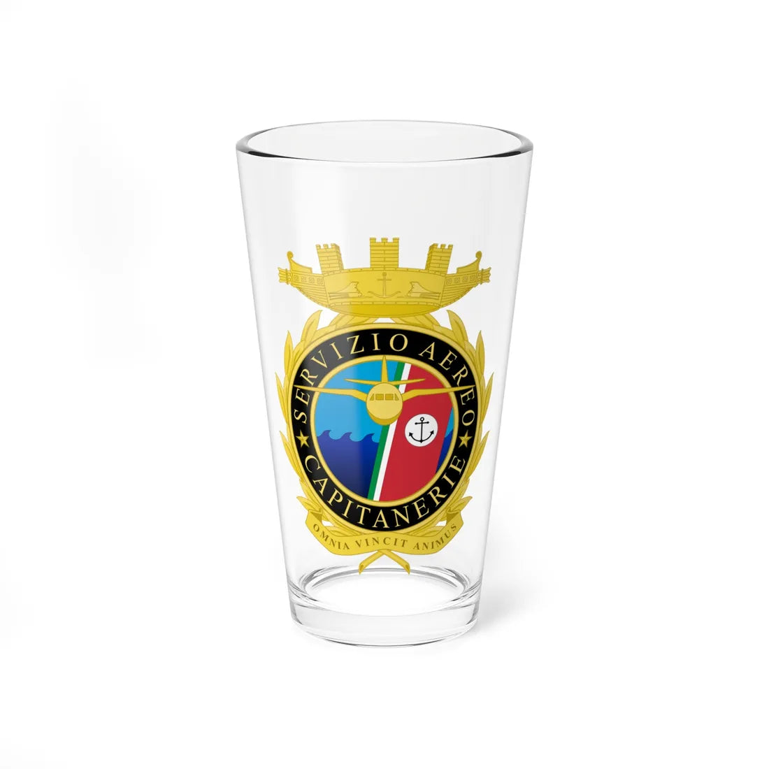 Coat of arms of the Air Service of the Italian Coast Guard (Italy) (Coat of Arms) Pint Glass 16oz 16oz - Go Mug Yourself