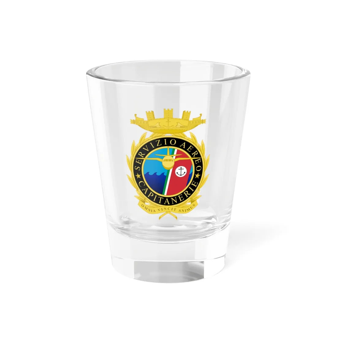 Coat of arms of the Air Service of the Italian Coast Guard (Italy) (Coat of Arms) Shot Glass 1.5oz 1.5oz - Go Mug Yourself