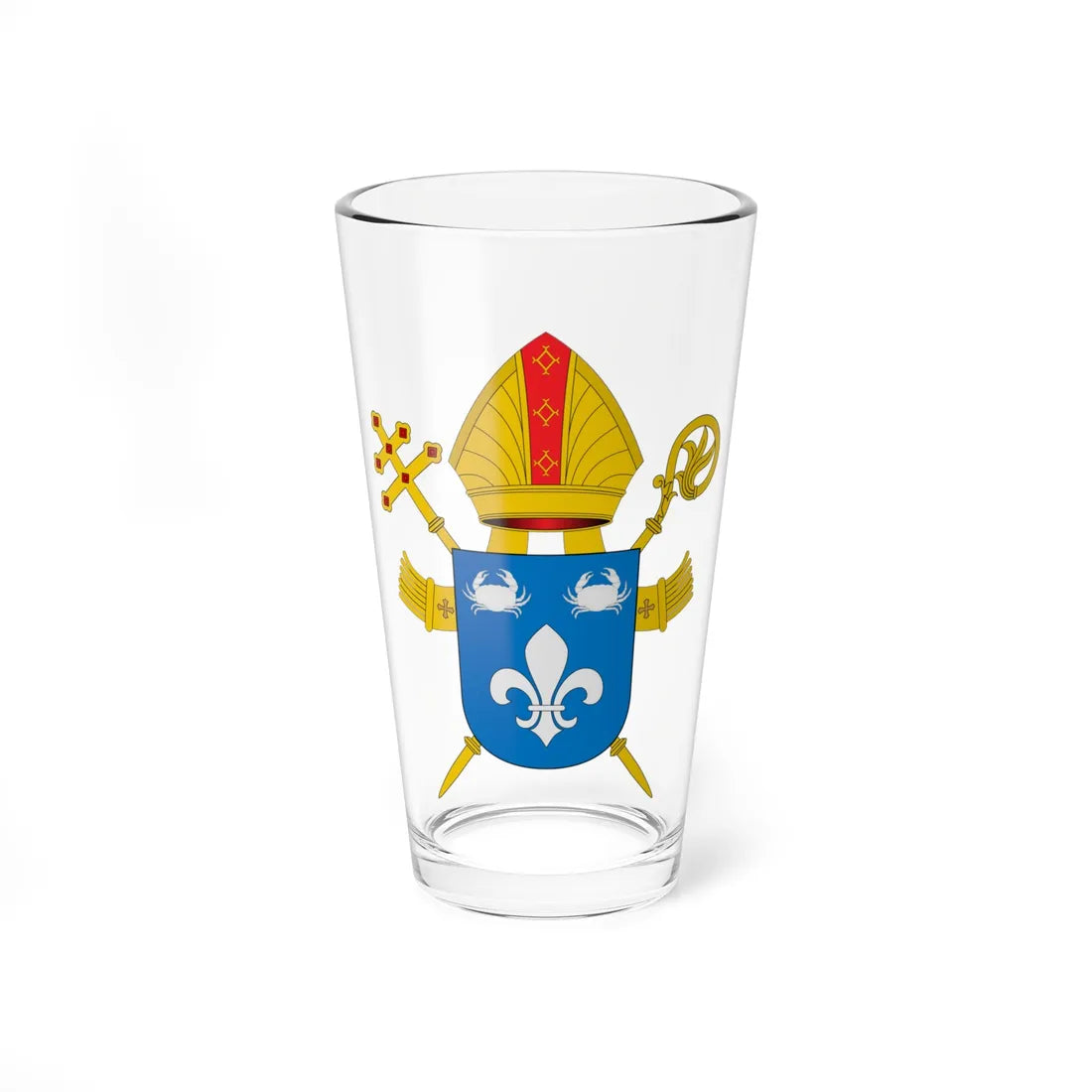 Coat of arms of the Archdiocese of Aracaju (Brazil) (Coat of Arms) Pint Glass 16oz 16oz - Go Mug Yourself