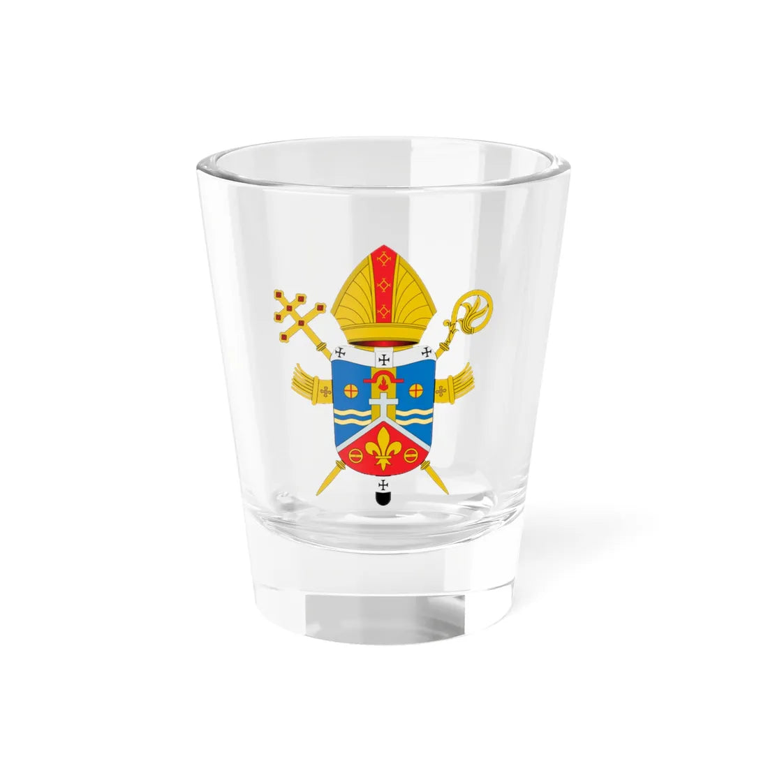 Coat of arms of the Archdiocese of Campo Grande (Brazil) (Coat of Arms) Shot Glass 1.5oz 1.5oz - Go Mug Yourself
