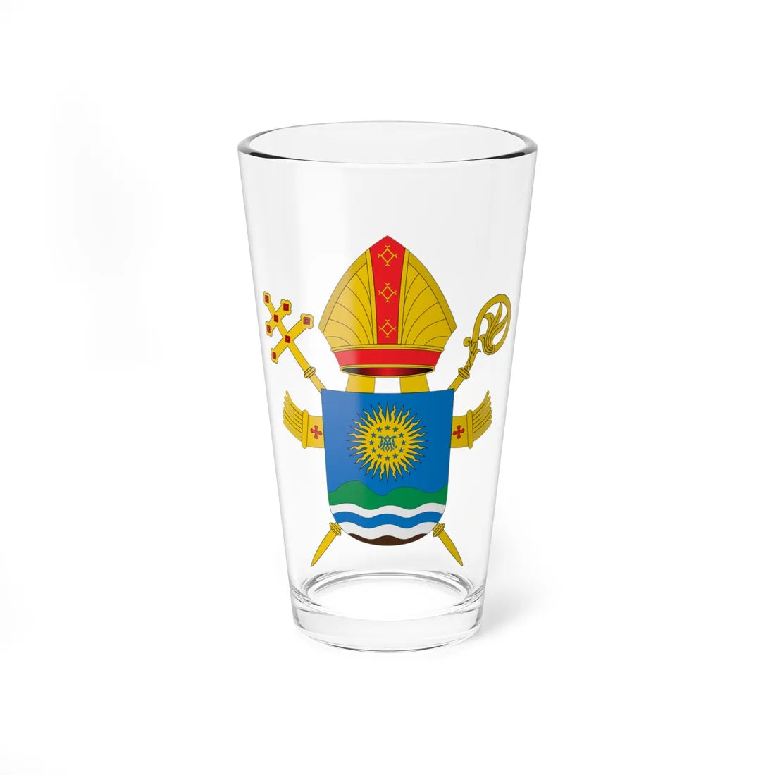 Coat of arms of the Archdiocese of Porto Velho (Brazil) (Coat of Arms) Pint Glass 16oz 16oz - Go Mug Yourself