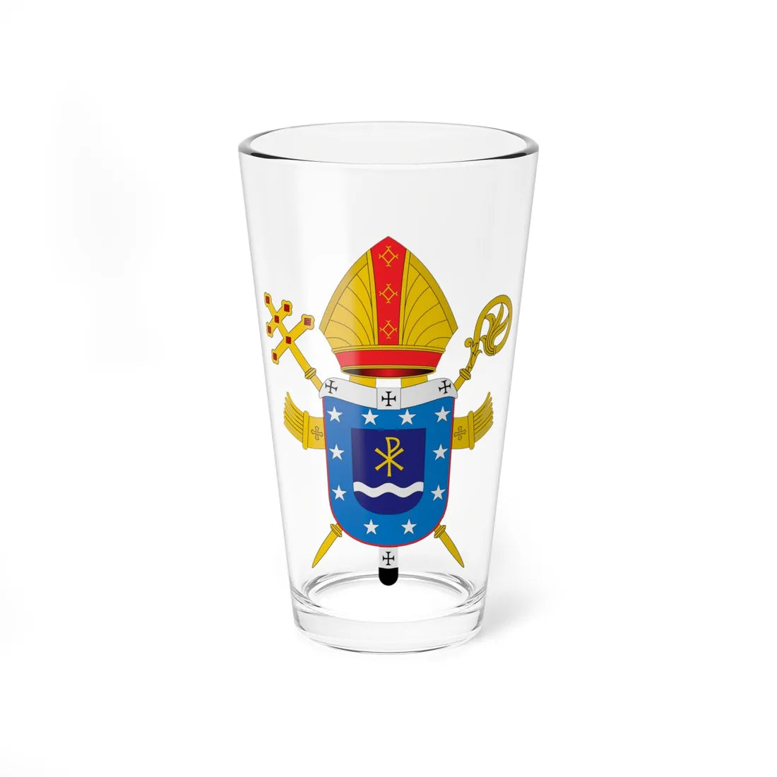 Coat of arms of the Archdiocese of Ribeirão Preto (Brazil) (Coat of Arms) Pint Glass 16oz 16oz - Go Mug Yourself