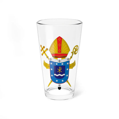Coat of arms of the Archdiocese of Ribeirão Preto (Brazil) (Coat of Arms) Pint Glass 16oz 16oz - Go Mug Yourself
