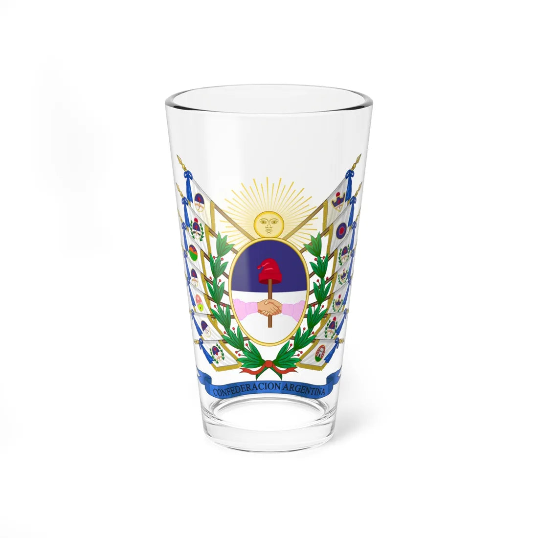 Coat of Arms of the Argentine Confederation Variant (Argentina) (Coat of Arms) Pint Glass 16oz 16oz - Go Mug Yourself