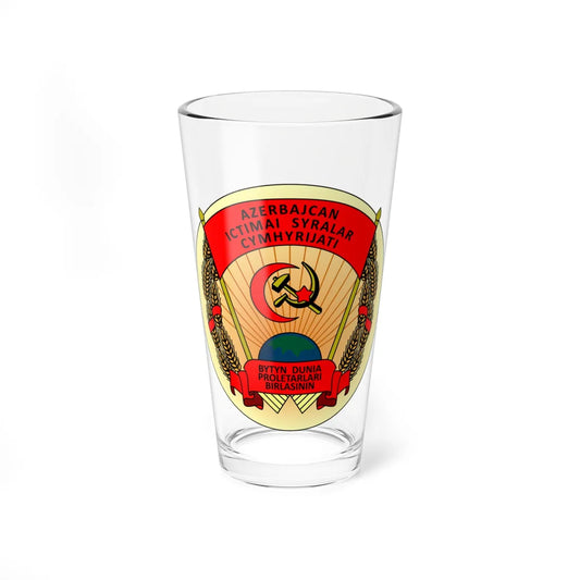 Coat of arms of the Azerbaijan SSR 1926-1931 (Azerbaijan) (Coat of Arms) Pint Glass 16oz 16oz - Go Mug Yourself