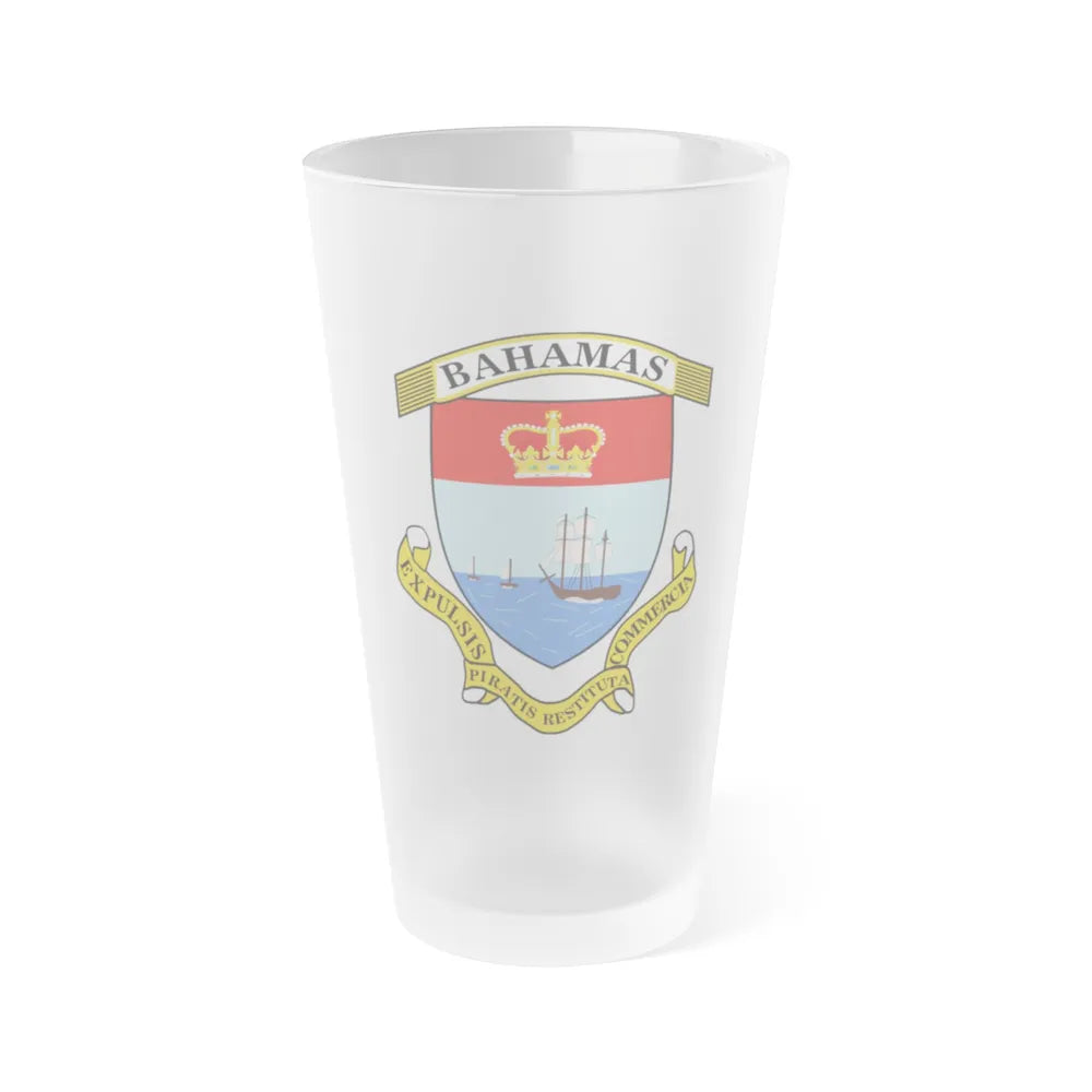 Coat of Arms of The Bahamas 2 - Frosted Pint Glass 16oz-Go Mug Yourself