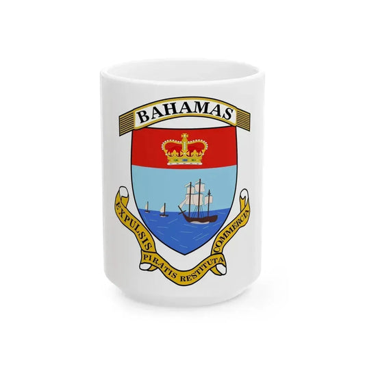 Coat of Arms of The Bahamas 2 - White Coffee Mug 15oz - Go Mug Yourself