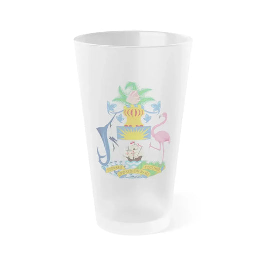 Coat of Arms of The Bahamas - Frosted Pint Glass 16oz Default Title - Go Mug Yourself