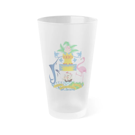 Coat of Arms of The Bahamas - Frosted Pint Glass 16oz-Go Mug Yourself