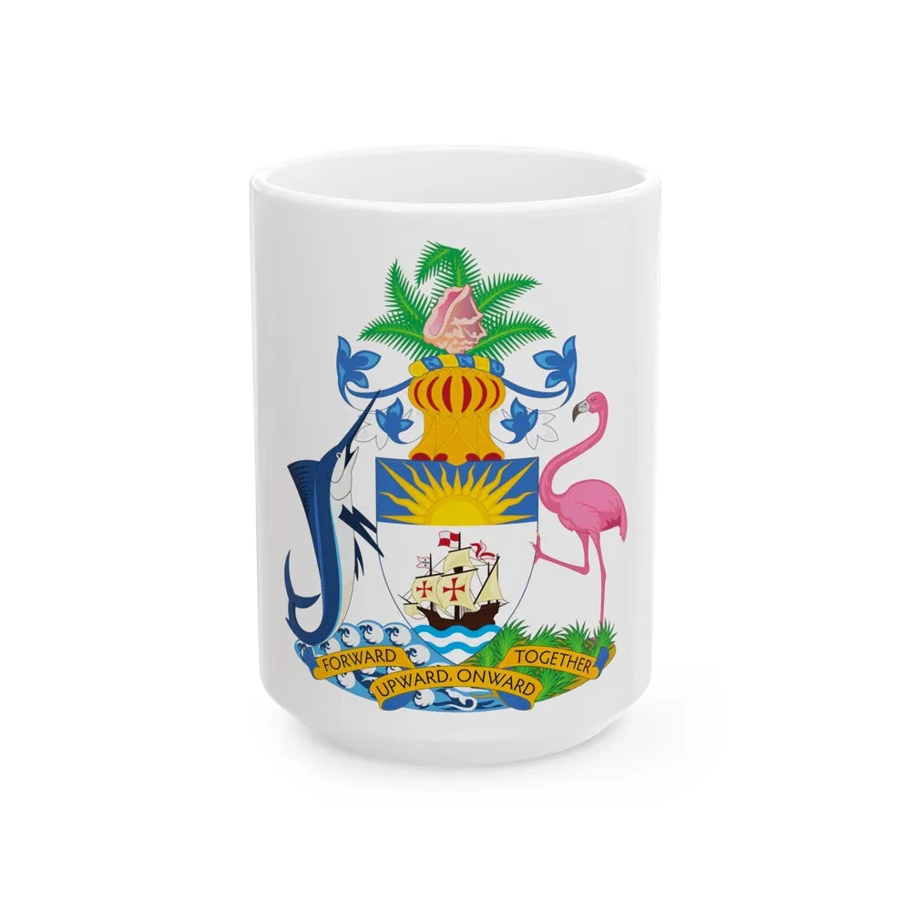 Coat of Arms of The Bahamas - White Coffee Mug-15oz-Go Mug Yourself