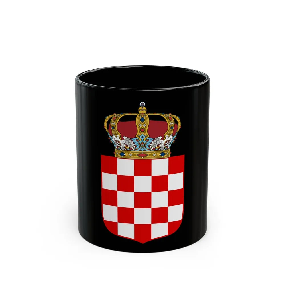 Coat of Arms of the Banate of Croatia - Black Coffee Mug-11oz-Go Mug Yourself