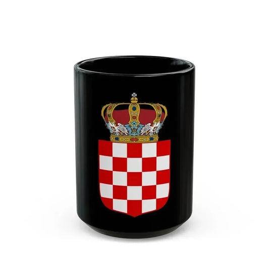 Coat of Arms of the Banate of Croatia - Black Coffee Mug 15oz - Go Mug Yourself