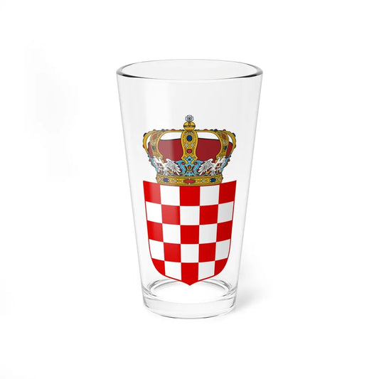 Coat of Arms of the Banate of Croatia - Pint Glass 16oz-16oz-Go Mug Yourself