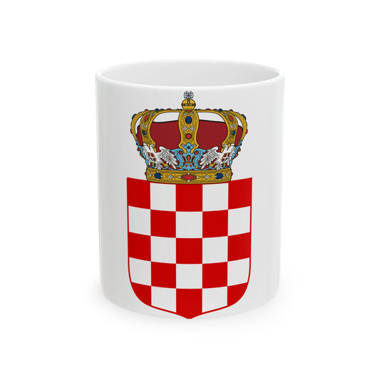 Coat of Arms of the Banate of Croatia - White Coffee Mug-11oz-Go Mug Yourself
