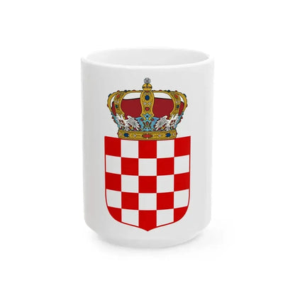 Coat of Arms of the Banate of Croatia - White Coffee Mug 15oz - Go Mug Yourself