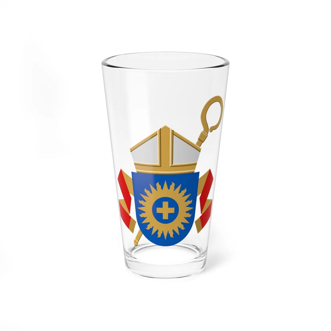 Coat of arms of the bishop of Espoo (Finland) (Coat of Arms) Pint Glass 16oz 16oz - Go Mug Yourself