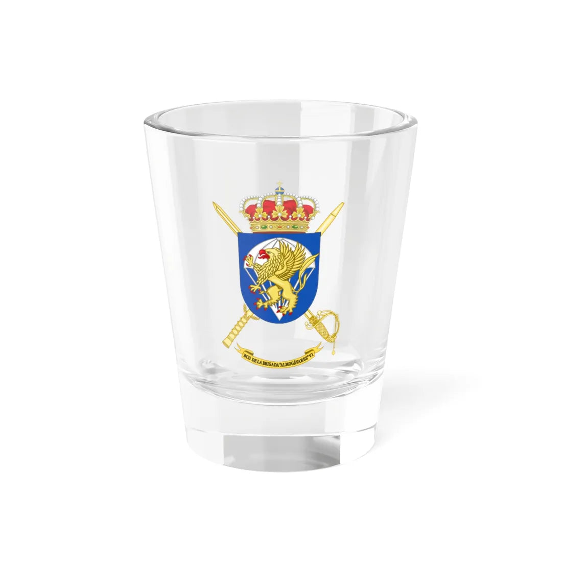 Coat of Arms of the BRIPAC Headquarters Battalion (Spain) (Coat of Arms) Shot Glass 1.5oz 1.5oz - Go Mug Yourself