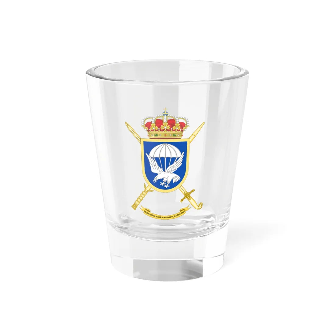 Coat of Arms of the BRIPAC Headquarters (Spain) (Coat of Arms) Shot Glass 1.5oz 1.5oz - Go Mug Yourself
