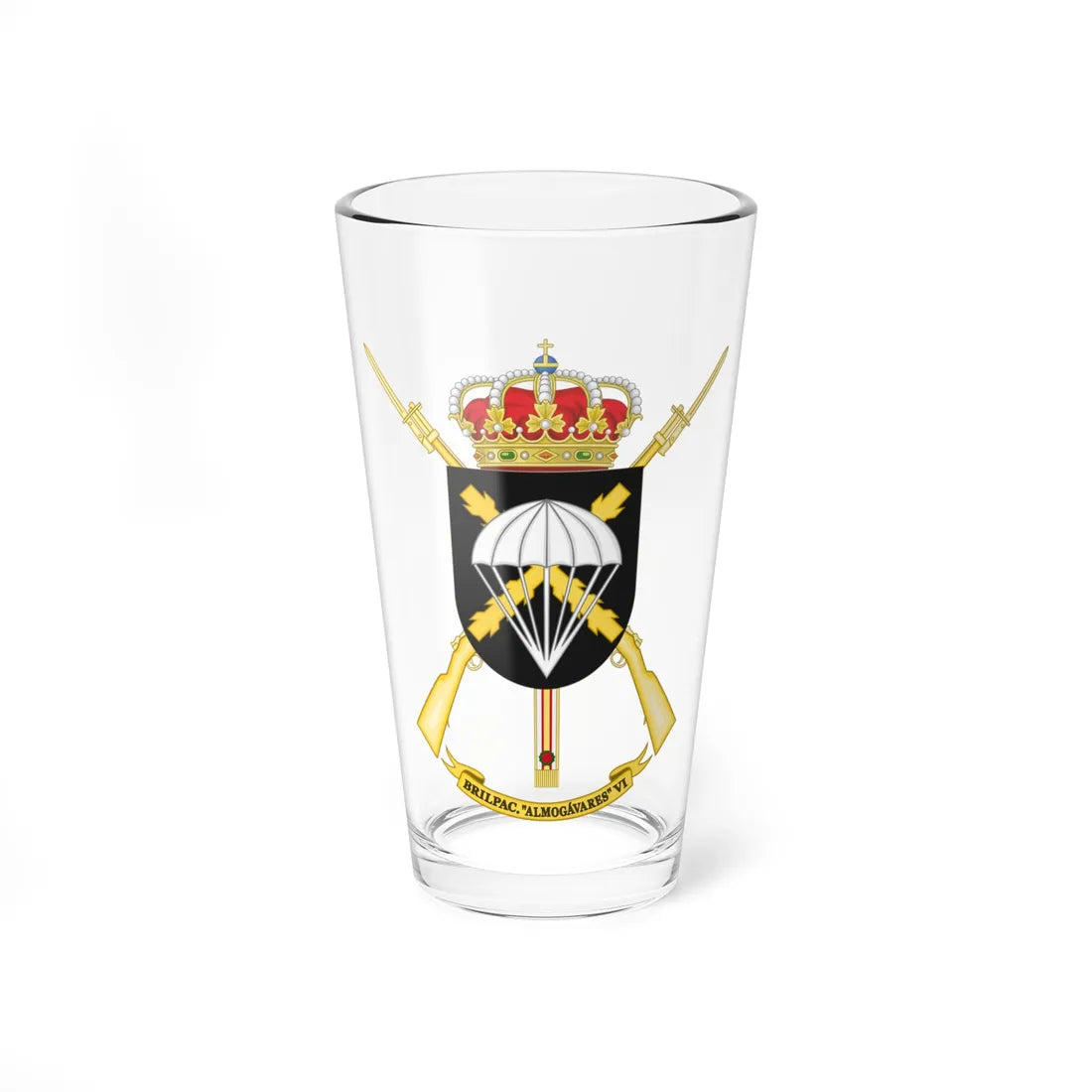 Coat of Arms of the BRIPAC (Spain) (Coat of Arms) Pint Glass 16oz 16oz - Go Mug Yourself