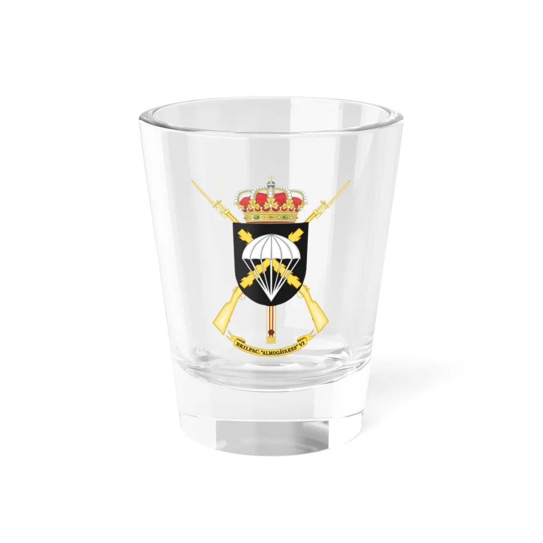 Coat of Arms of the BRIPAC (Spain) (Coat of Arms) Shot Glass 1.5oz 1.5oz - Go Mug Yourself