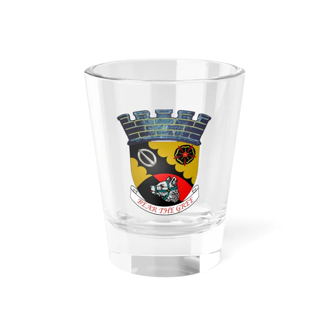 Coat of Arms of the Burgh of Bearsden 1959-1975 (Scotland) (Coat of Arms) Shot Glass 1.5oz 1.5oz - Go Mug Yourself