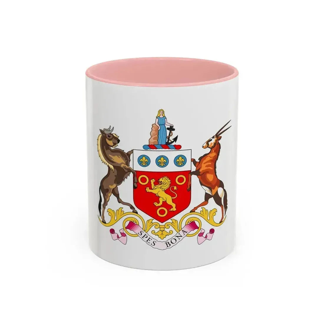 Coat of arms of the Cape Colony 1876-1994 - Accent Coffee Mug 11oz Pink - Go Mug Yourself