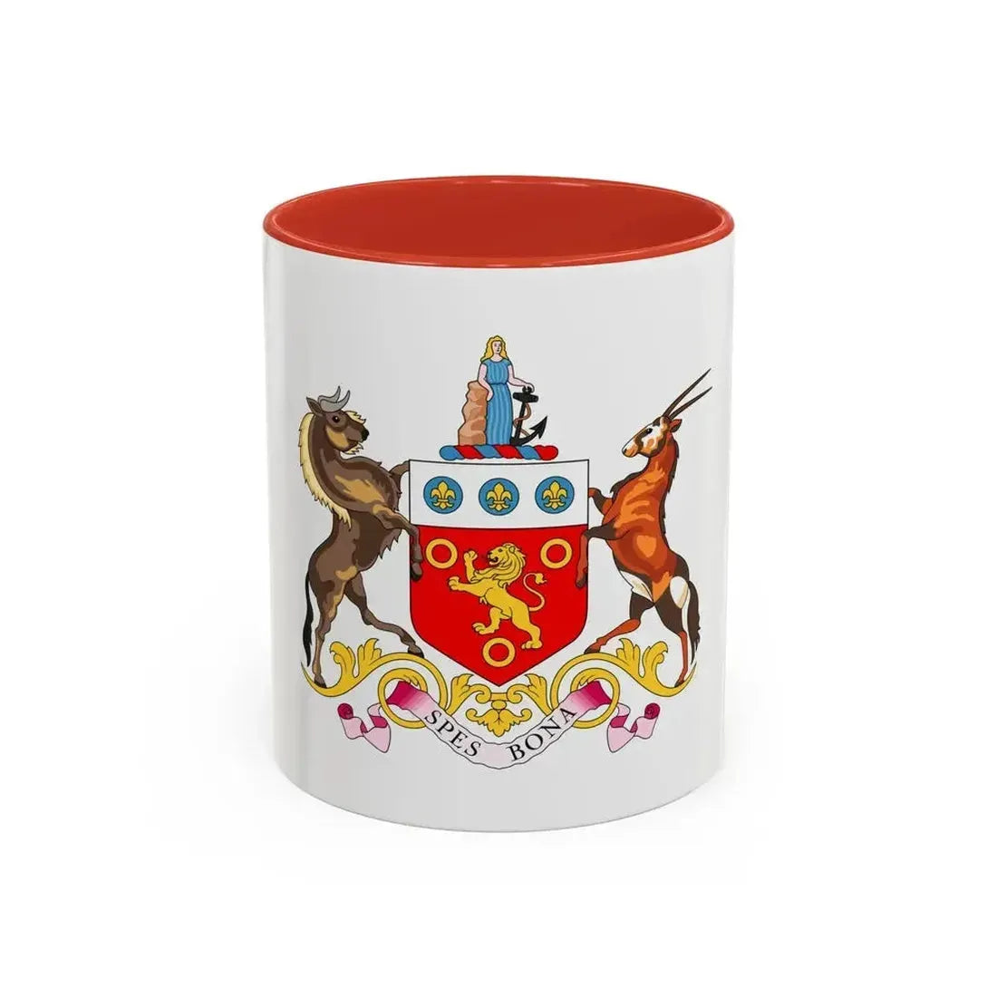 Coat of arms of the Cape Colony 1876-1994 - Accent Coffee Mug 11oz Red - Go Mug Yourself