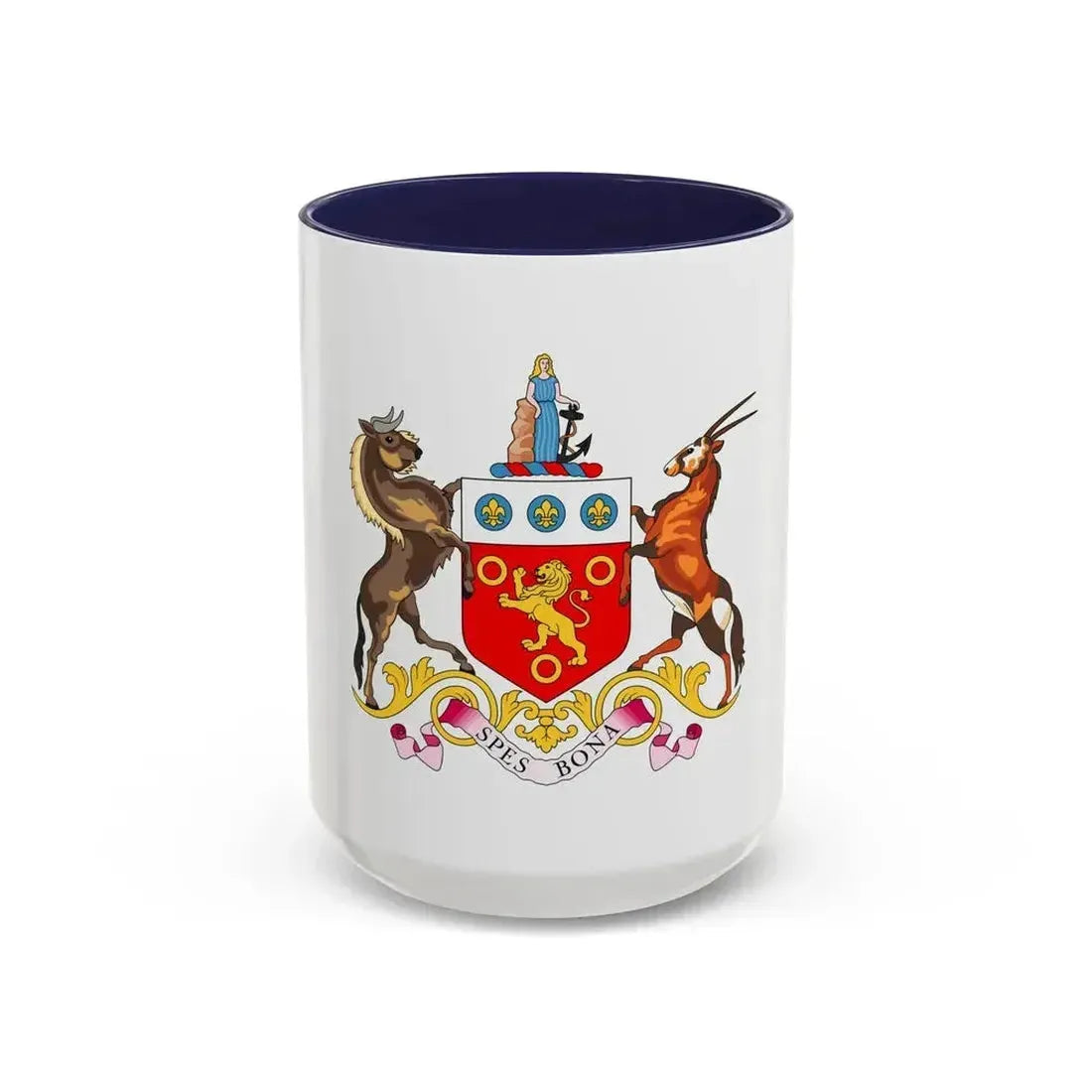 Coat of arms of the Cape Colony 1876-1994 - Accent Coffee Mug 15oz Navy - Go Mug Yourself
