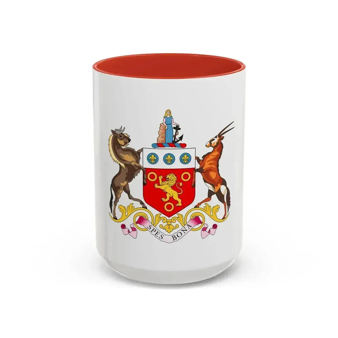 Coat of arms of the Cape Colony 1876-1994 - Accent Coffee Mug 15oz Red - Go Mug Yourself