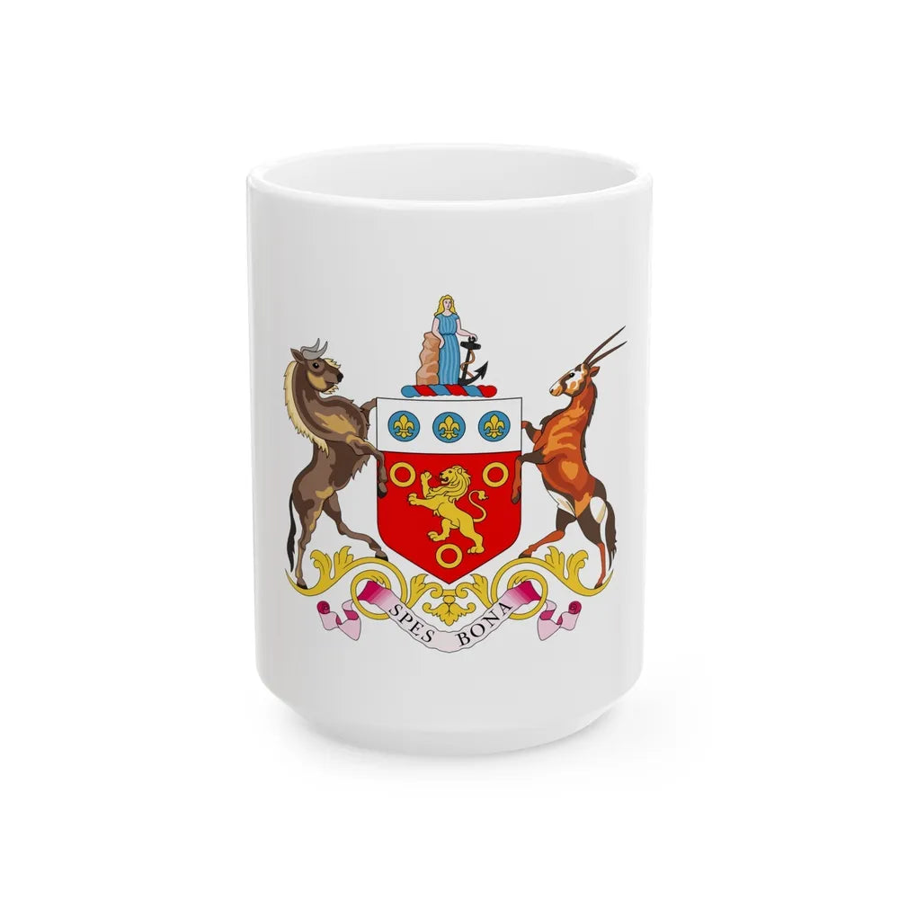 Coat of arms of the Cape Colony 1876-1994 - White Coffee Mug-15oz-Go Mug Yourself