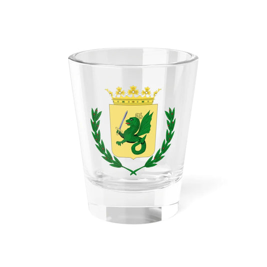 Coat of arms of the Captaincy General of the Philippines Greater version (Costa Rica) (Coat of Arms) Shot Glass 1.5oz 1.5oz - Go Mug Yourself