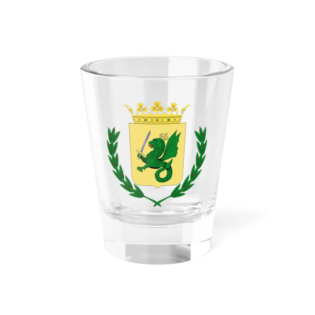 Coat of arms of the Captaincy General of the Philippines Greater version (Philippines) (Coat of Arms) Shot Glass 1.5oz 1.5oz - Go Mug Yourself