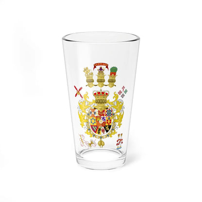 Coat of Arms of the Catholic Monarch Chivalric design (Spain) (Coat of Arms) Pint Glass 16oz 16oz - Go Mug Yourself