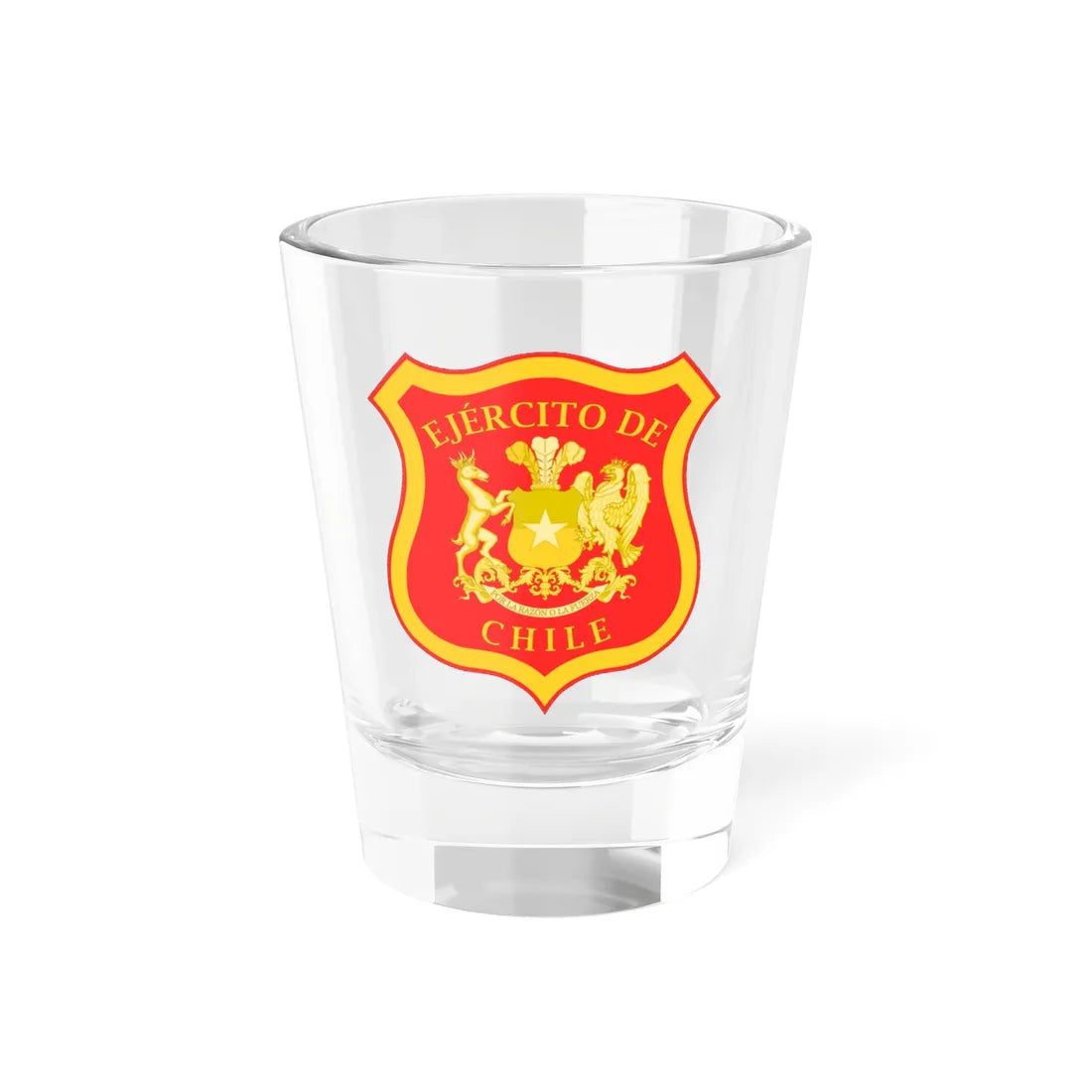 Coat of arms of the Chilean Army (Chile) (Coat of Arms) Shot Glass 1.5oz 1.5oz - Go Mug Yourself