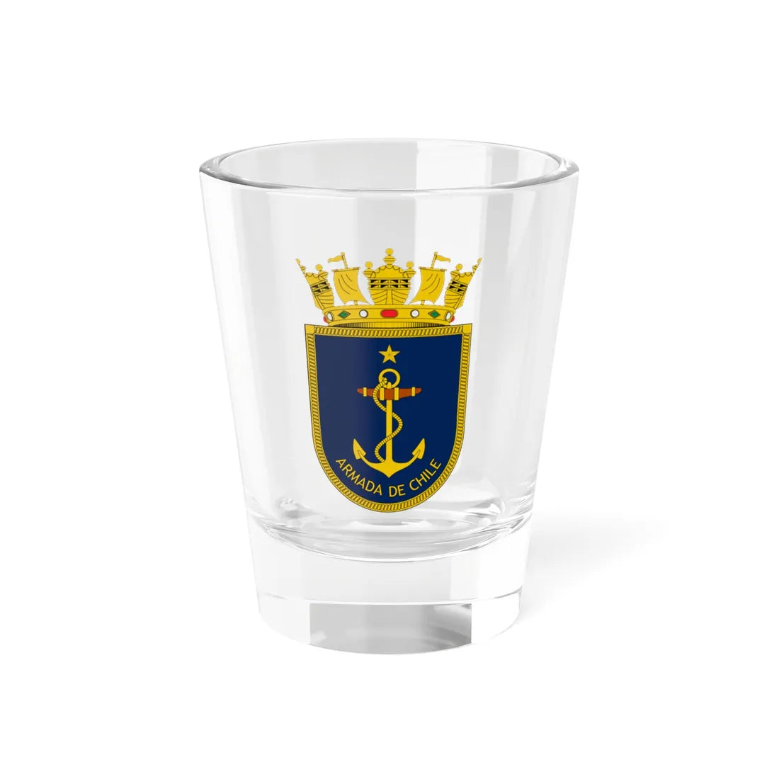 Coat of arms of the Chilean Navy (Chile) (Coat of Arms) Shot Glass 1.5oz 1.5oz - Go Mug Yourself
