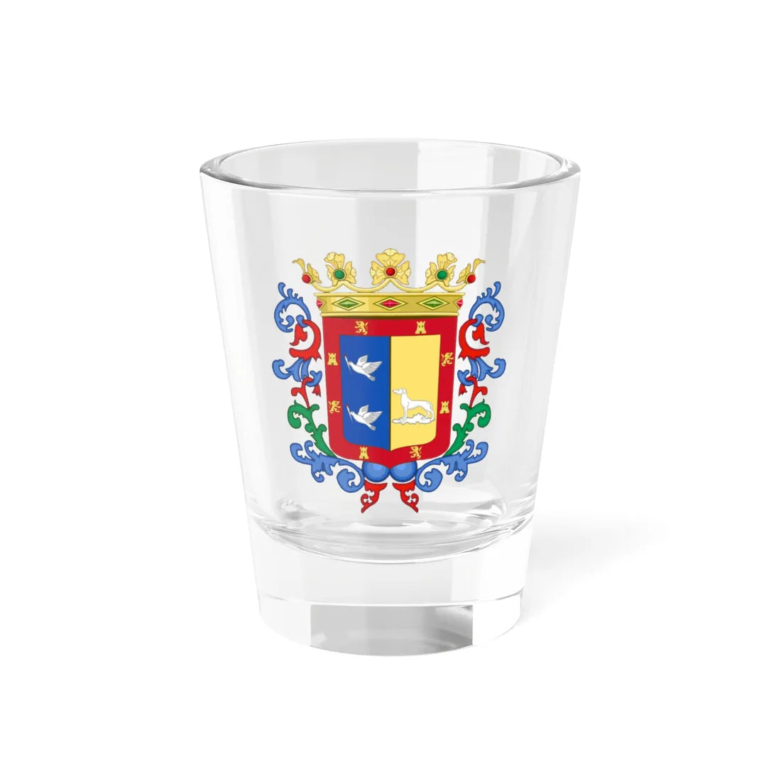 Coat of arms of the city of Camagüey Cuba (Cuba) (Coat of Arms) Shot Glass 1.5oz 1.5oz - Go Mug Yourself